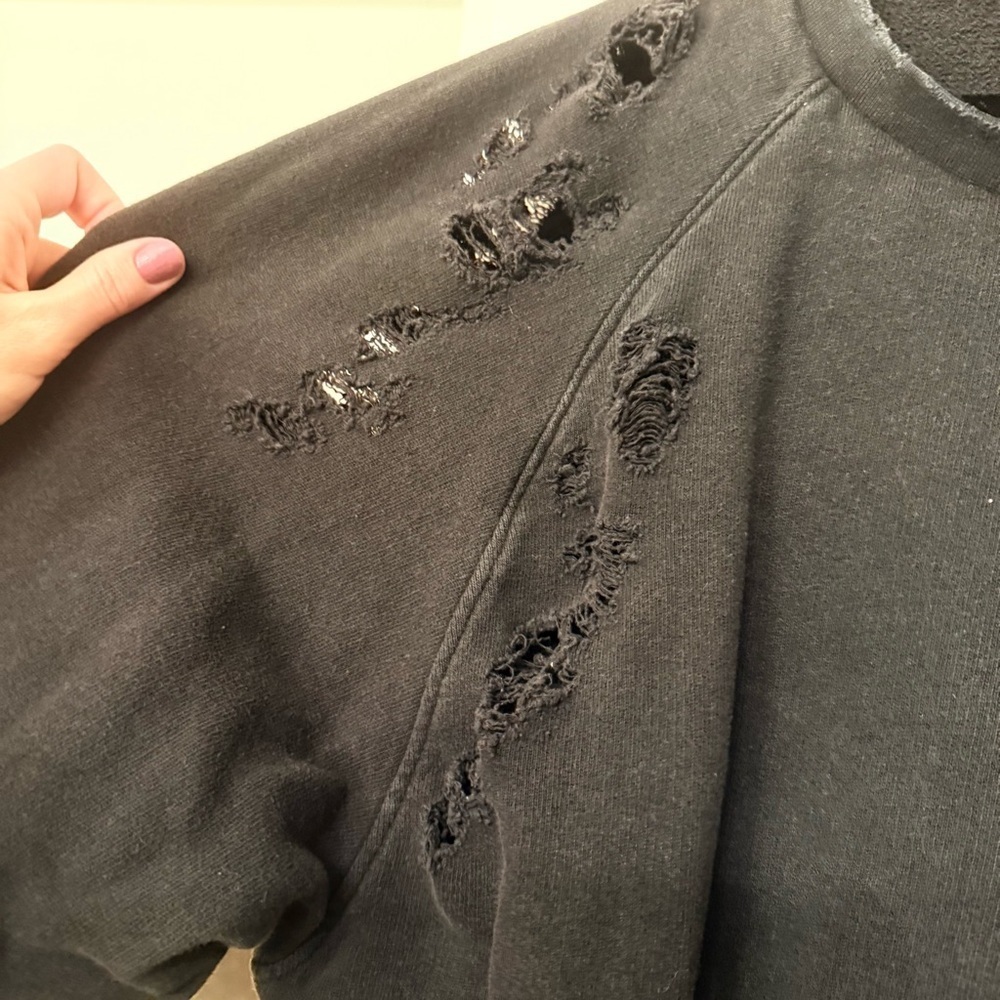 Free People | Grunge Fairy Shredded Deconstructed Sweatshirt - Picture 5 of 15